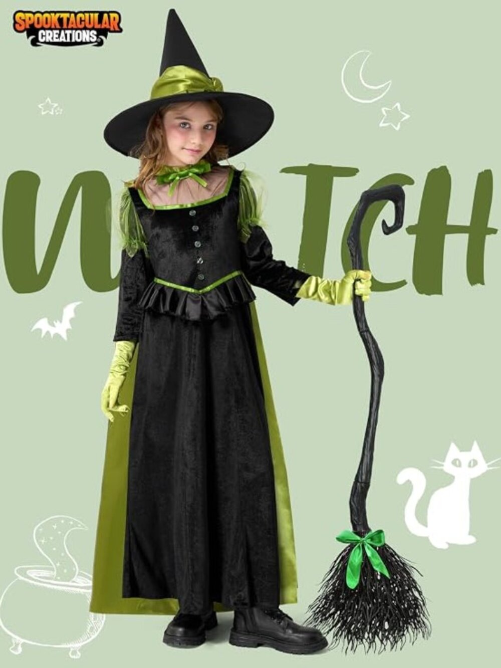 Spooktacular Creations Halloween Child Girl Black Wizard Witch Costume